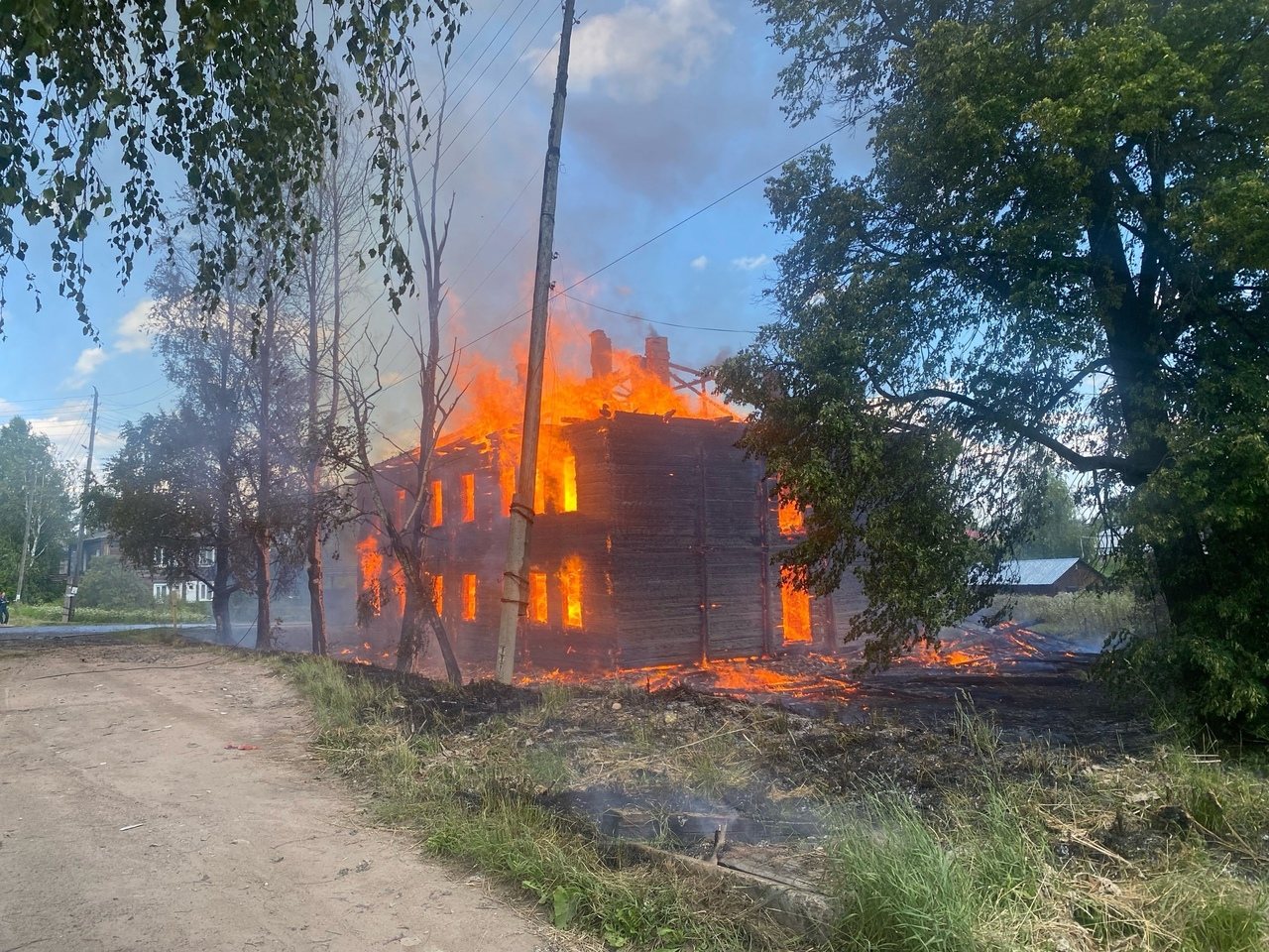 Страшный пожар произошёл в Вологодской области 