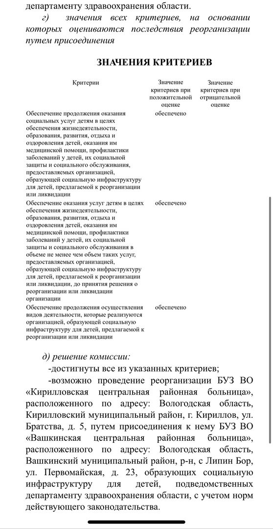 В Вологодской области хотят объединять больницы