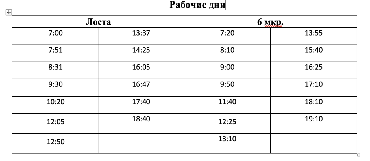 Опубликовано расписание нового автобусного маршрута в Вологде