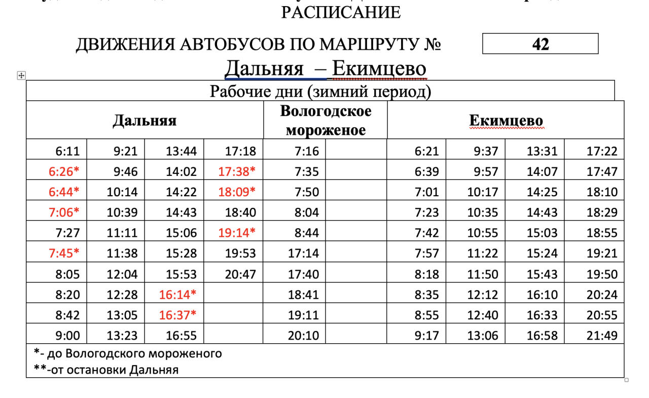 В Вологде изменилось расписание одного из основных автобусных маршрутов