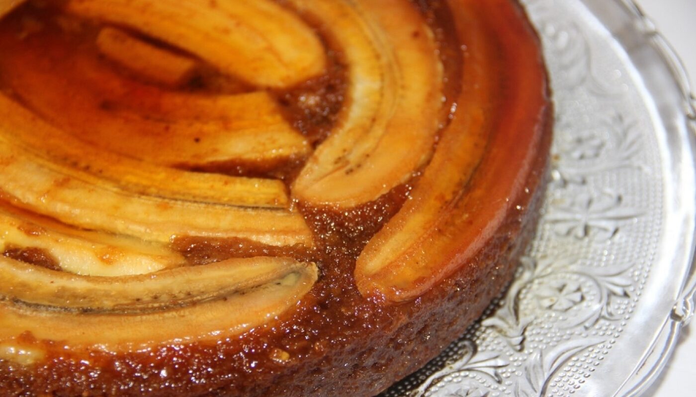 Еда банановый пирог