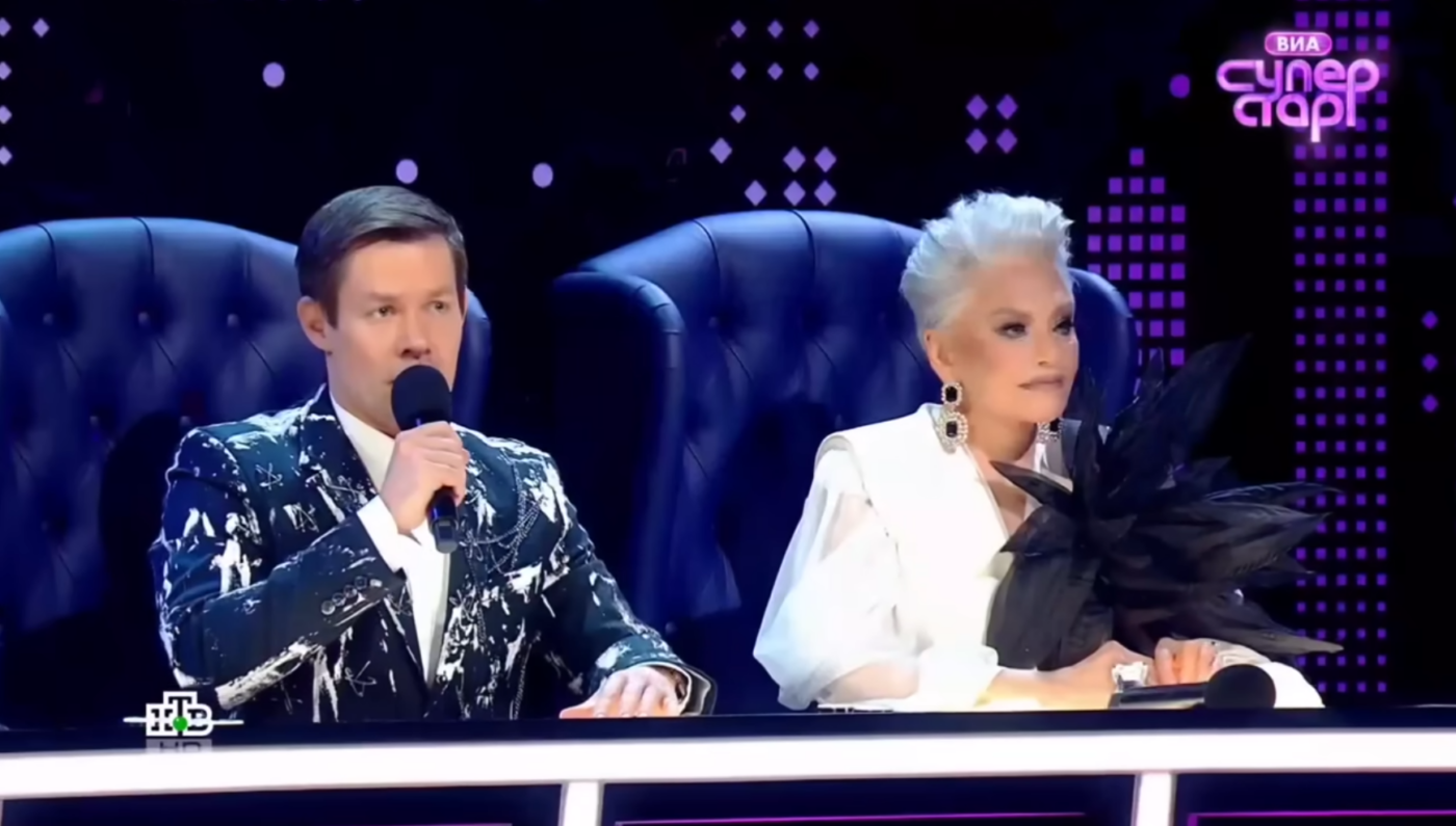 члены жюри "ВИА Суперстар!" Ирина Понаровская и Стас Пьеха